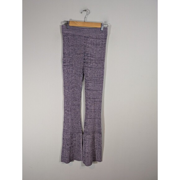 NWT Revolve Le Ore Women Rimini High-Rise Knit Flare Lilac Pants Sz S Boho Artsy - Picture 1 of 9